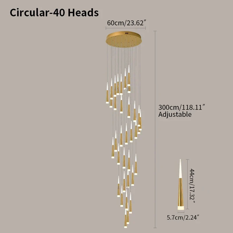 Meteor Shower Chandelier for Staircase | Desfino