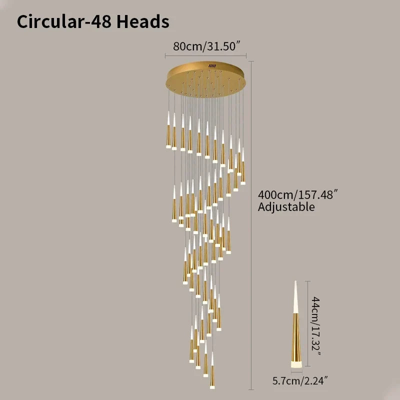 Meteor Shower Chandelier for Staircase | Desfino