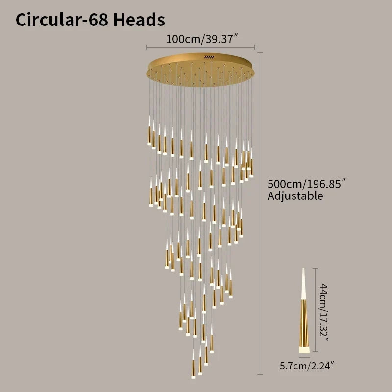 Meteor Shower Chandelier for Staircase | Desfino