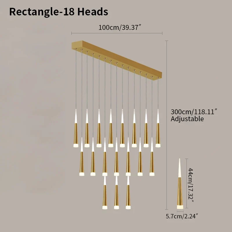 Meteor Shower Chandelier for Staircase | Desfino