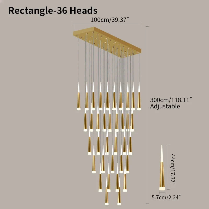 Meteor Shower Chandelier for Staircase | Desfino
