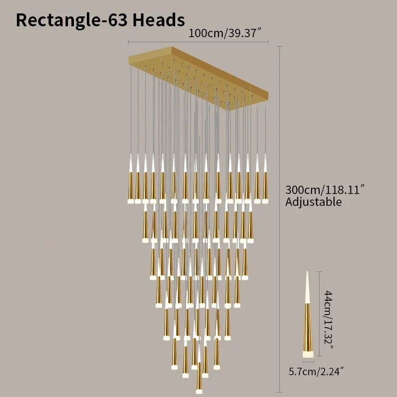 Meteor Shower Chandelier for Staircase | Desfino