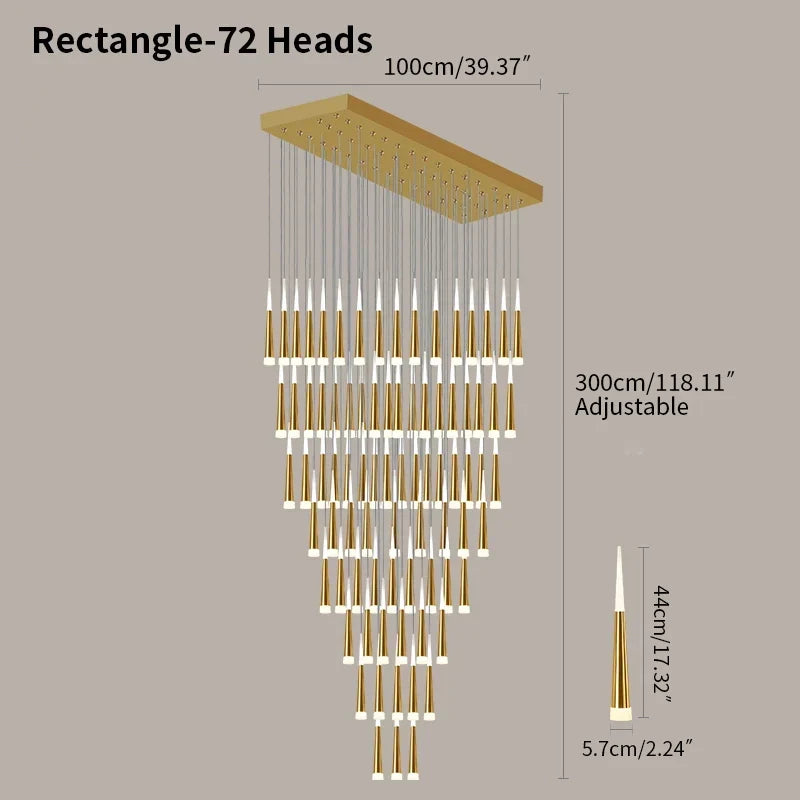 Meteor Shower Chandelier for Staircase | Desfino