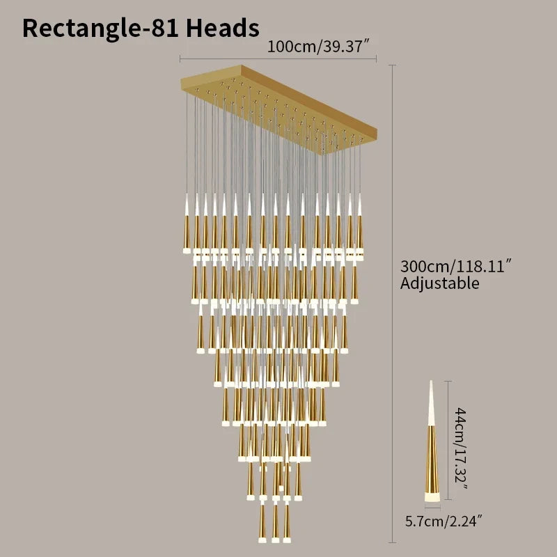 Meteor Shower Chandelier for Staircase | Desfino