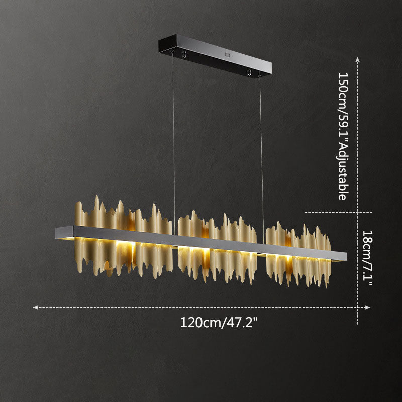 Iceberg Linear Chandelier-Black & Gold | Desfino