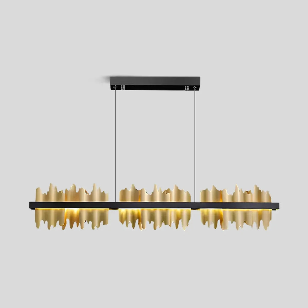 Iceberg Linear Chandelier-Black & Gold | Desfino