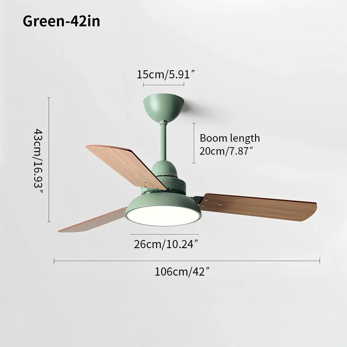 Moderne minimalistische Deckenventilatorleuchte mit drei Blättern | Desfino