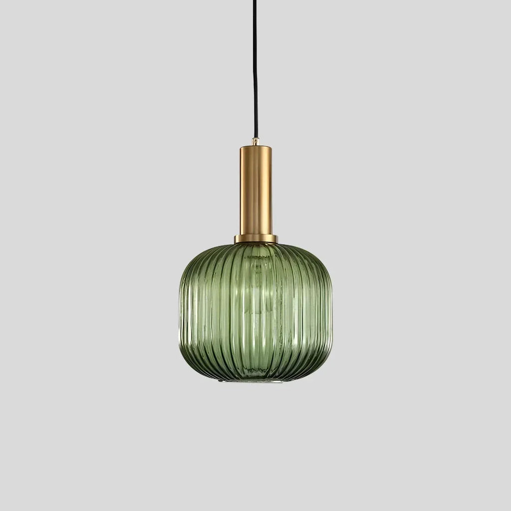 Nordische Vintage-Pendelleuchte aus gestreiftem Glas | Desfino