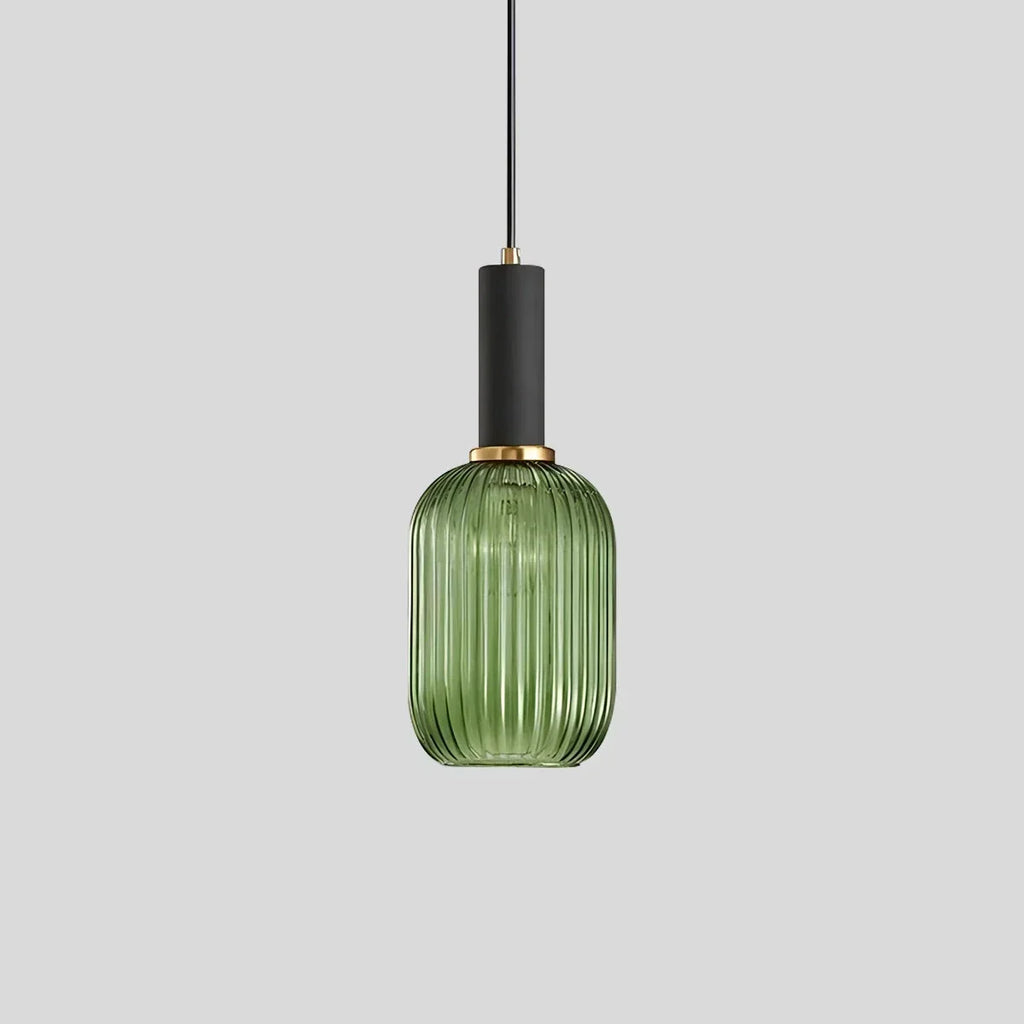 Nordische Vintage-Pendelleuchte aus gestreiftem Glas | Desfino