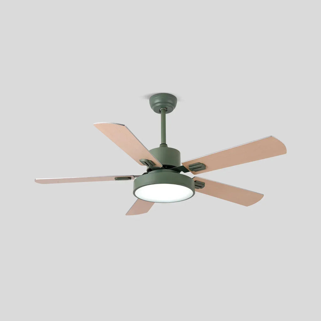 Vintage-Deckenventilator mit 5 Flügeln und Licht fürs Wohnzimmer | Desfino