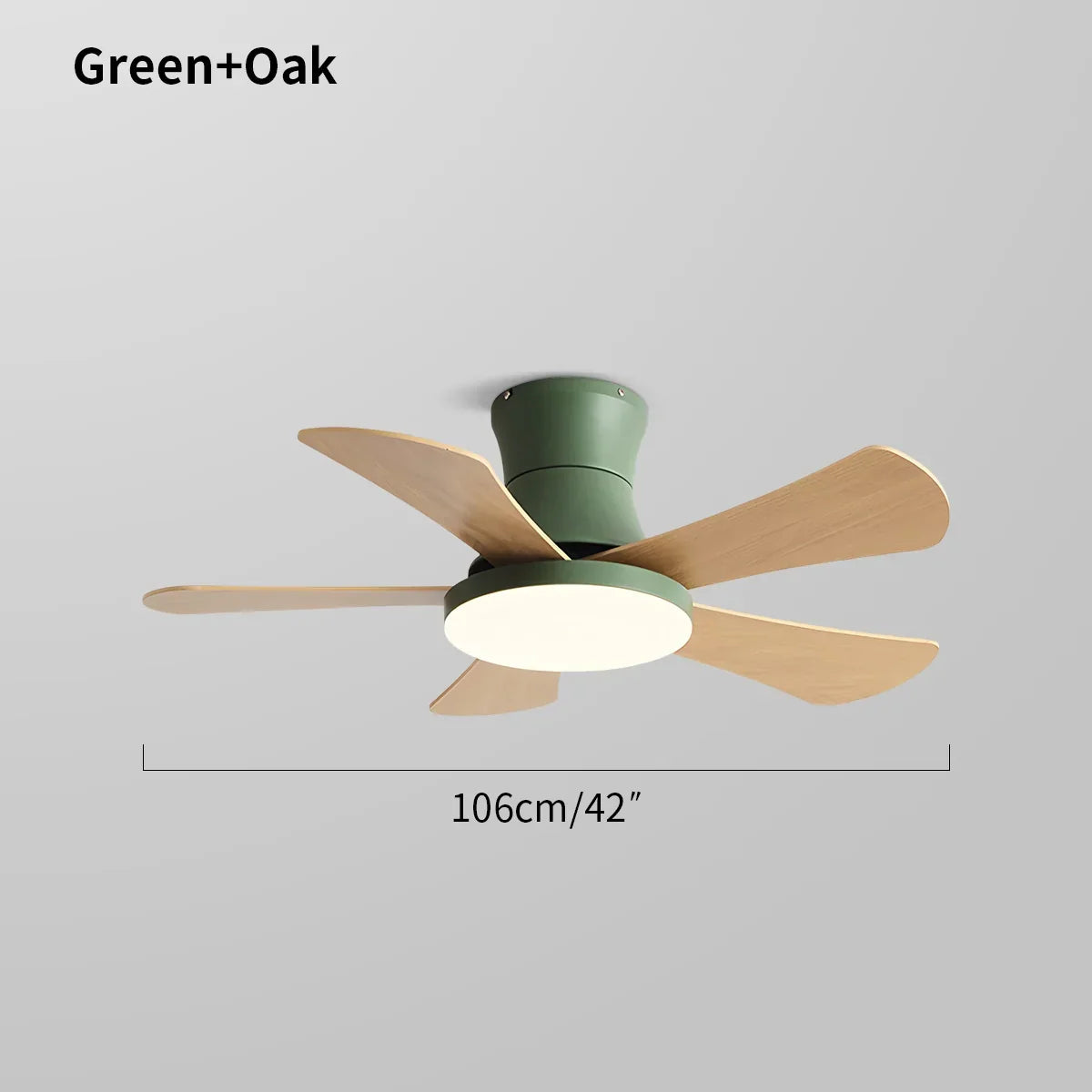 Skandinavischer Deckenventilator mit niedrigem Profil und Licht | Desfino