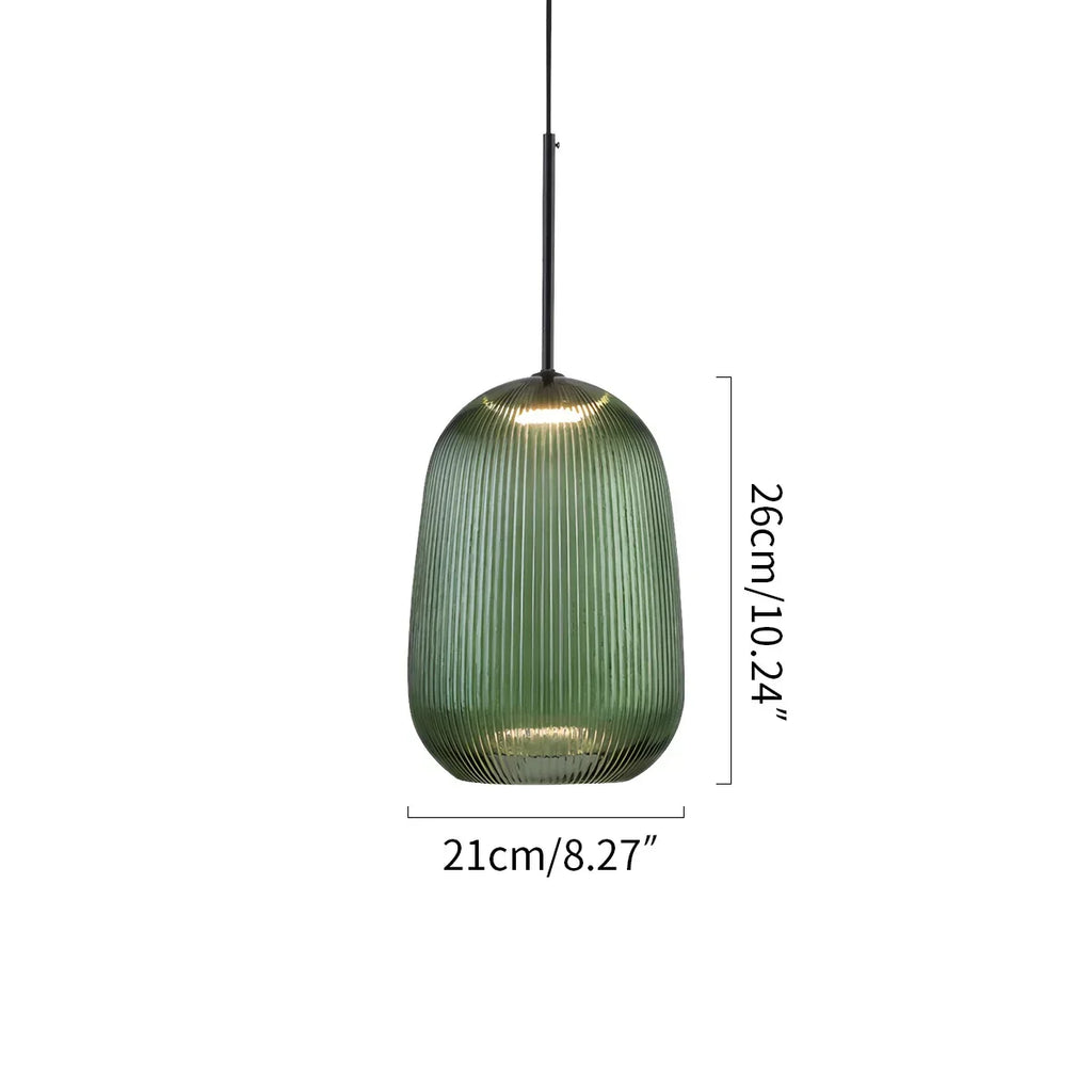 Nordic Pleated Colored Glass Pendant Light | Desfino