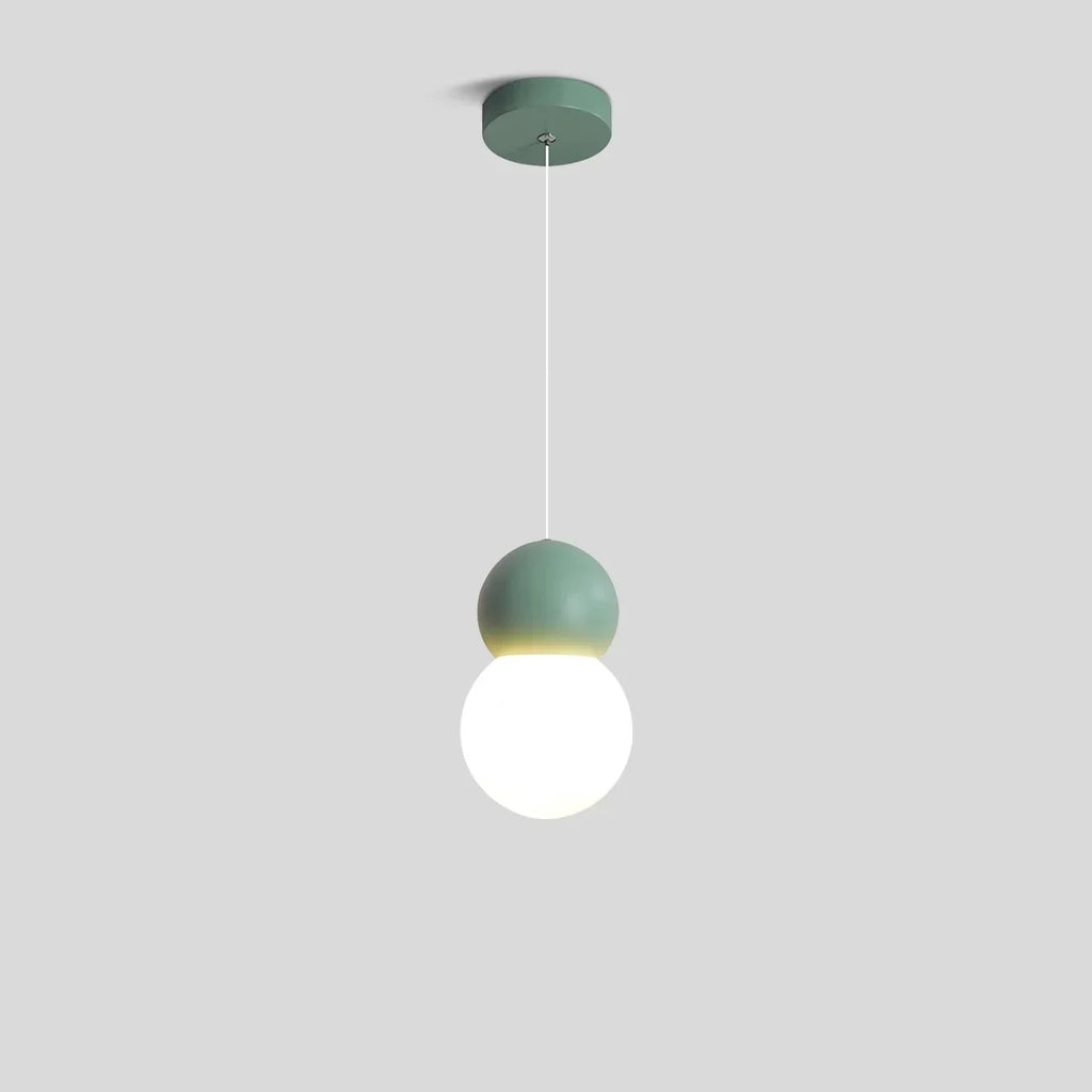 Kugelförmige Hängelampe im Creme-Stil, kleine Nachttischlampe | Desfino
