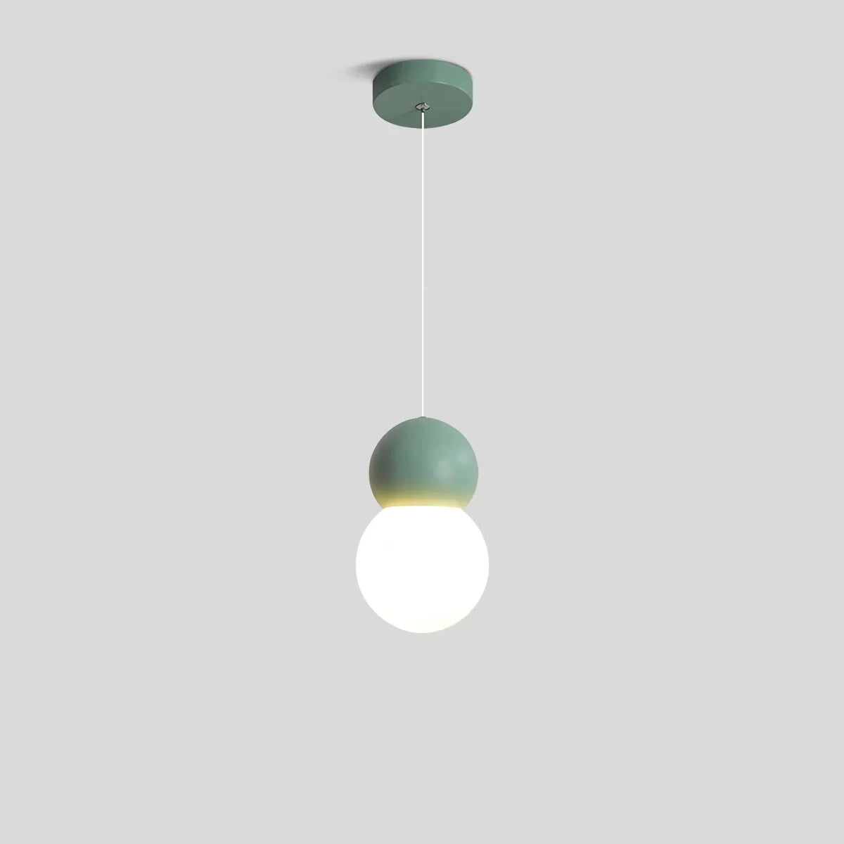 Kugelförmige Hängelampe im Creme-Stil, kleine Nachttischlampe | Desfino