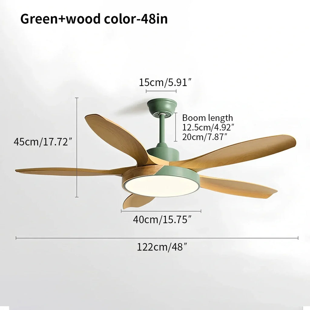 Nordic Living Room Ceiling Fan with Light | Desfino