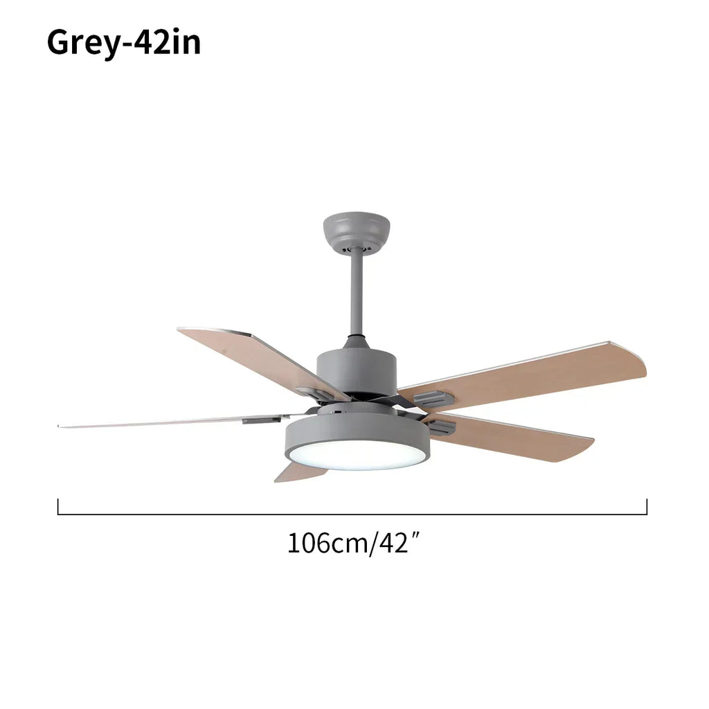 Vintage-Deckenventilator mit 5 Flügeln und Licht fürs Wohnzimmer | Desfino