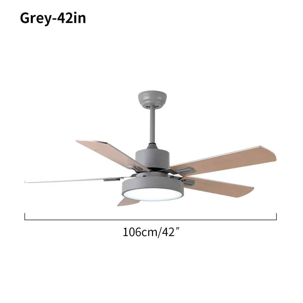 Vintage-Deckenventilator mit 5 Flügeln und Licht fürs Wohnzimmer | Desfino