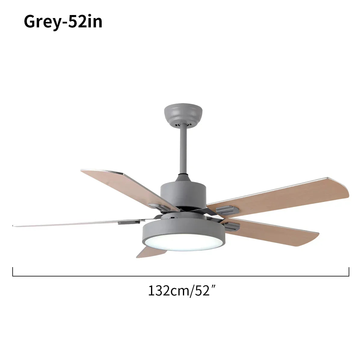 Vintage-Deckenventilator mit 5 Flügeln und Licht fürs Wohnzimmer | Desfino