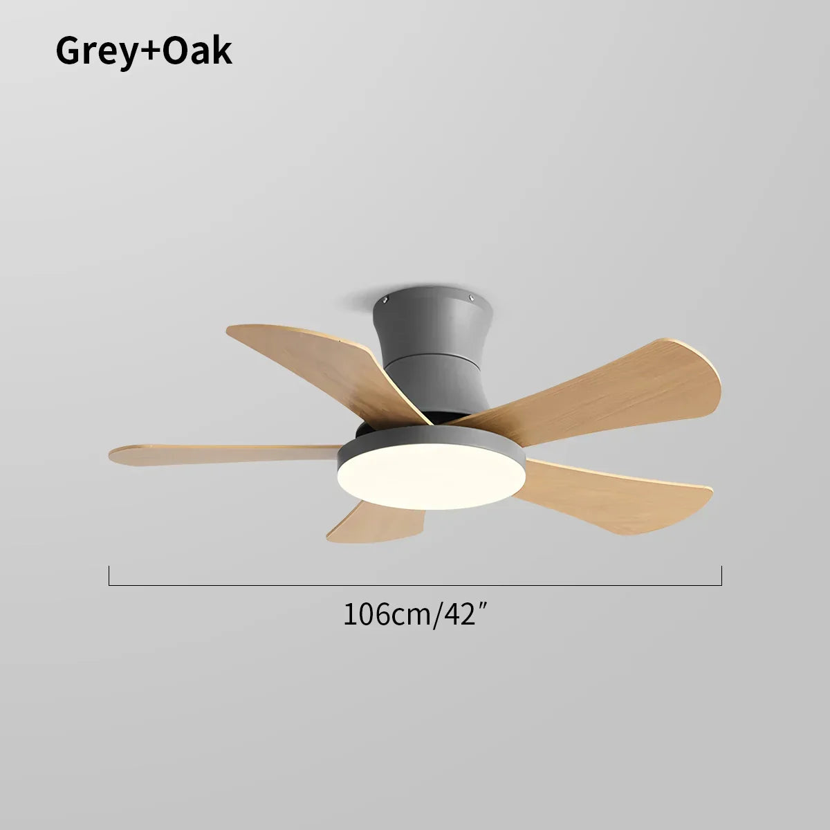 Skandinavischer Deckenventilator mit niedrigem Profil und Licht | Desfino