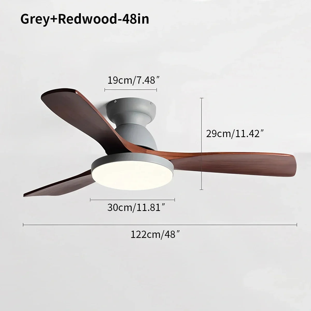 Vintage 3-leaf Wood Ceiling Fan Lamp | Desfino