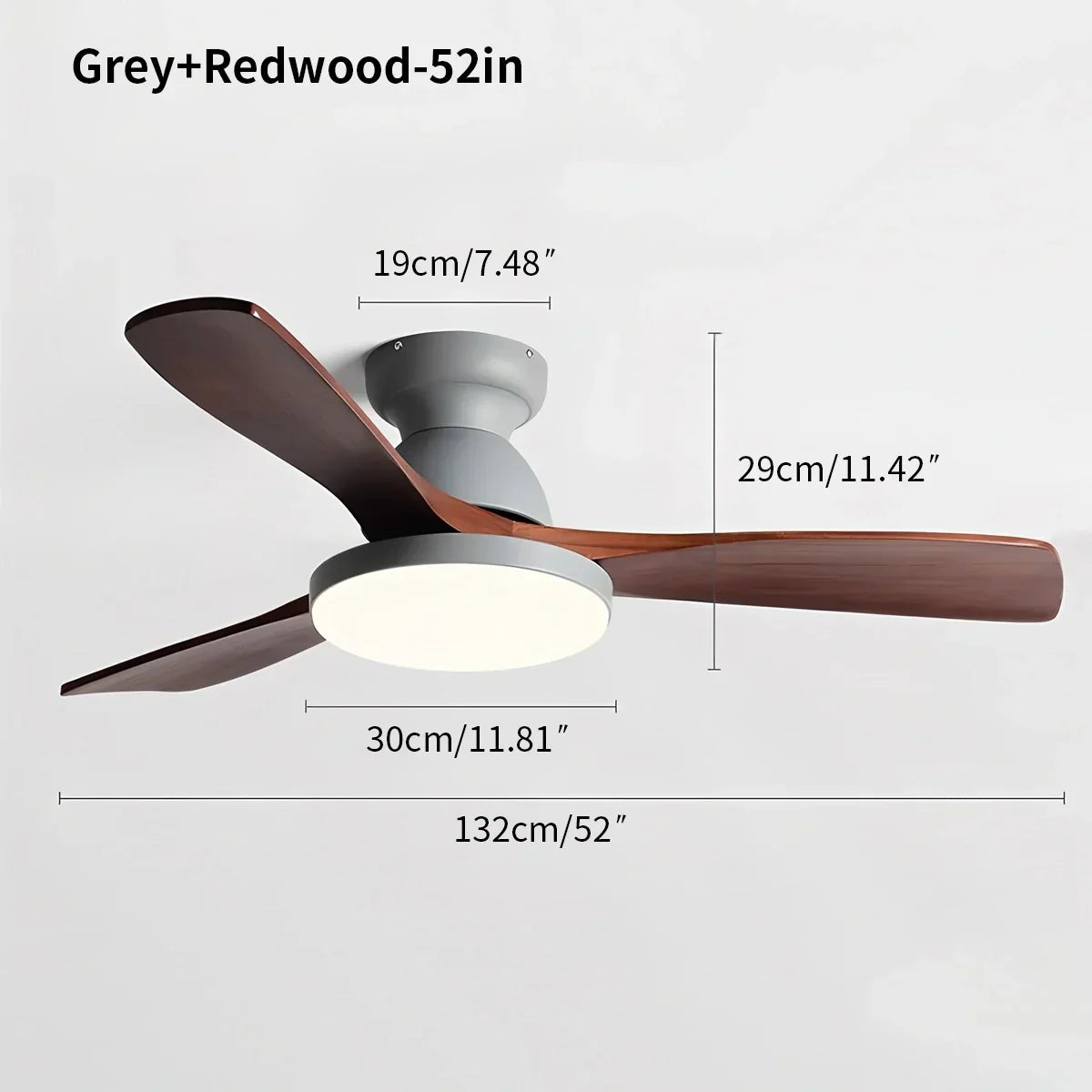 Vintage 3-leaf Wood Ceiling Fan Lamp | Desfino