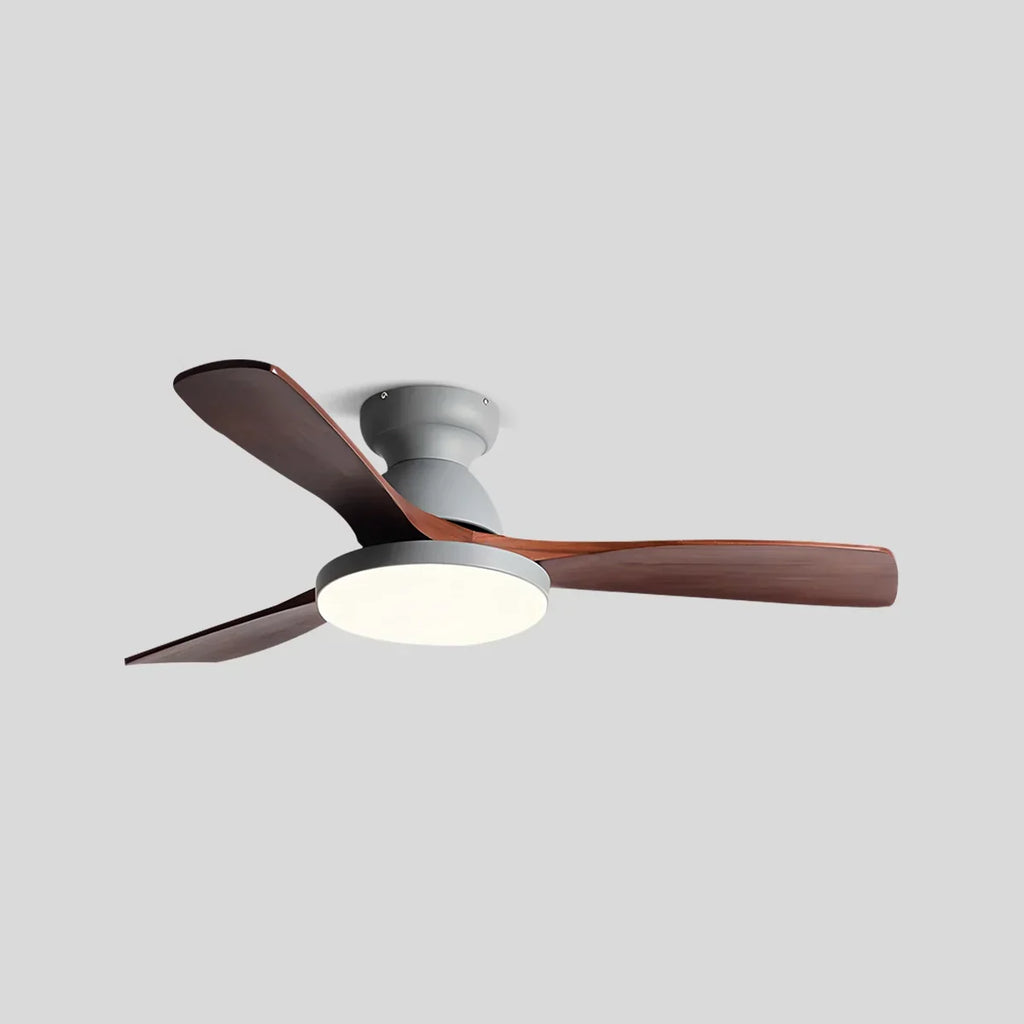 Vintage 3-leaf Wood Ceiling Fan Lamp | Desfino