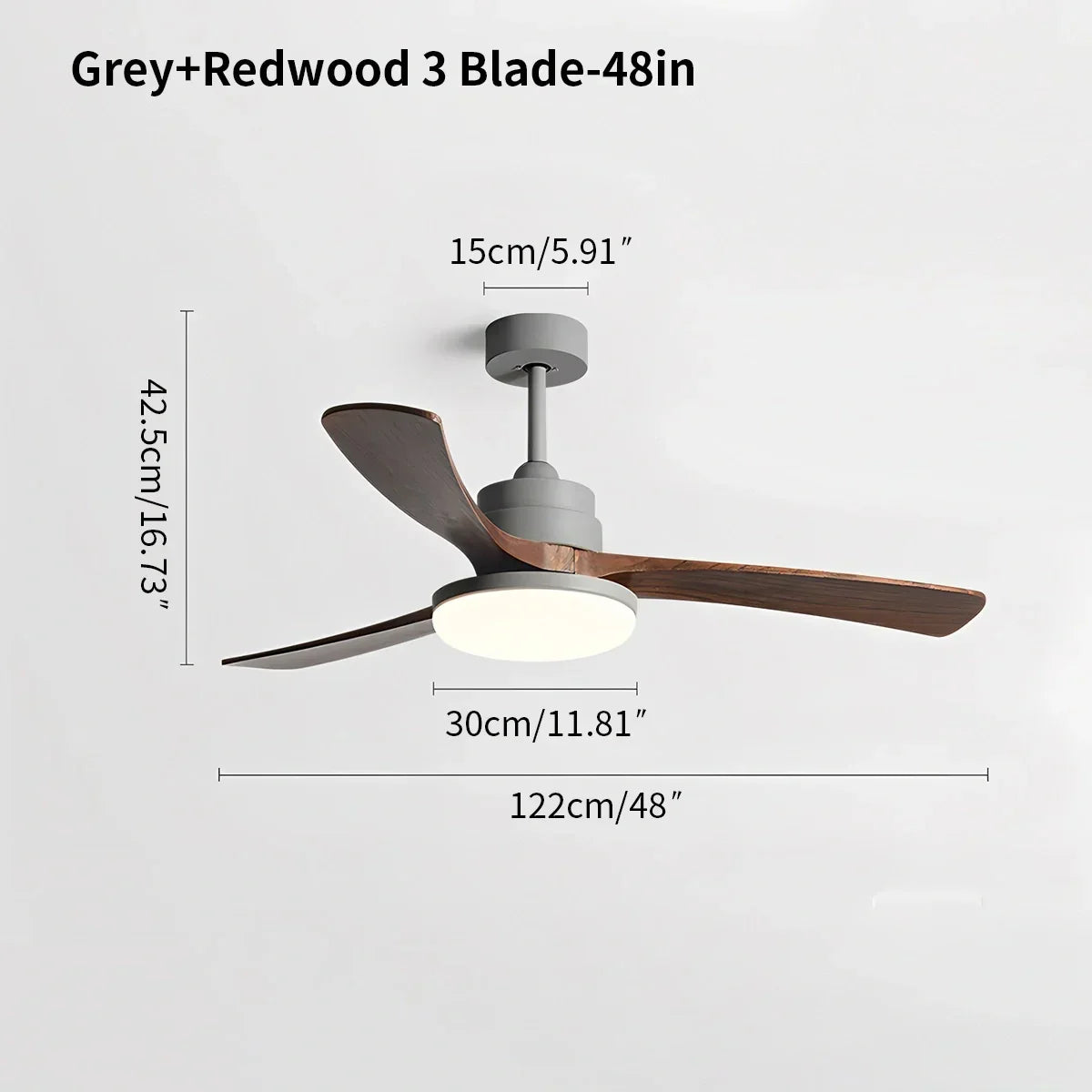 Deckenventilator mit Leuchte „High Wind“ aus Holz | Desfino