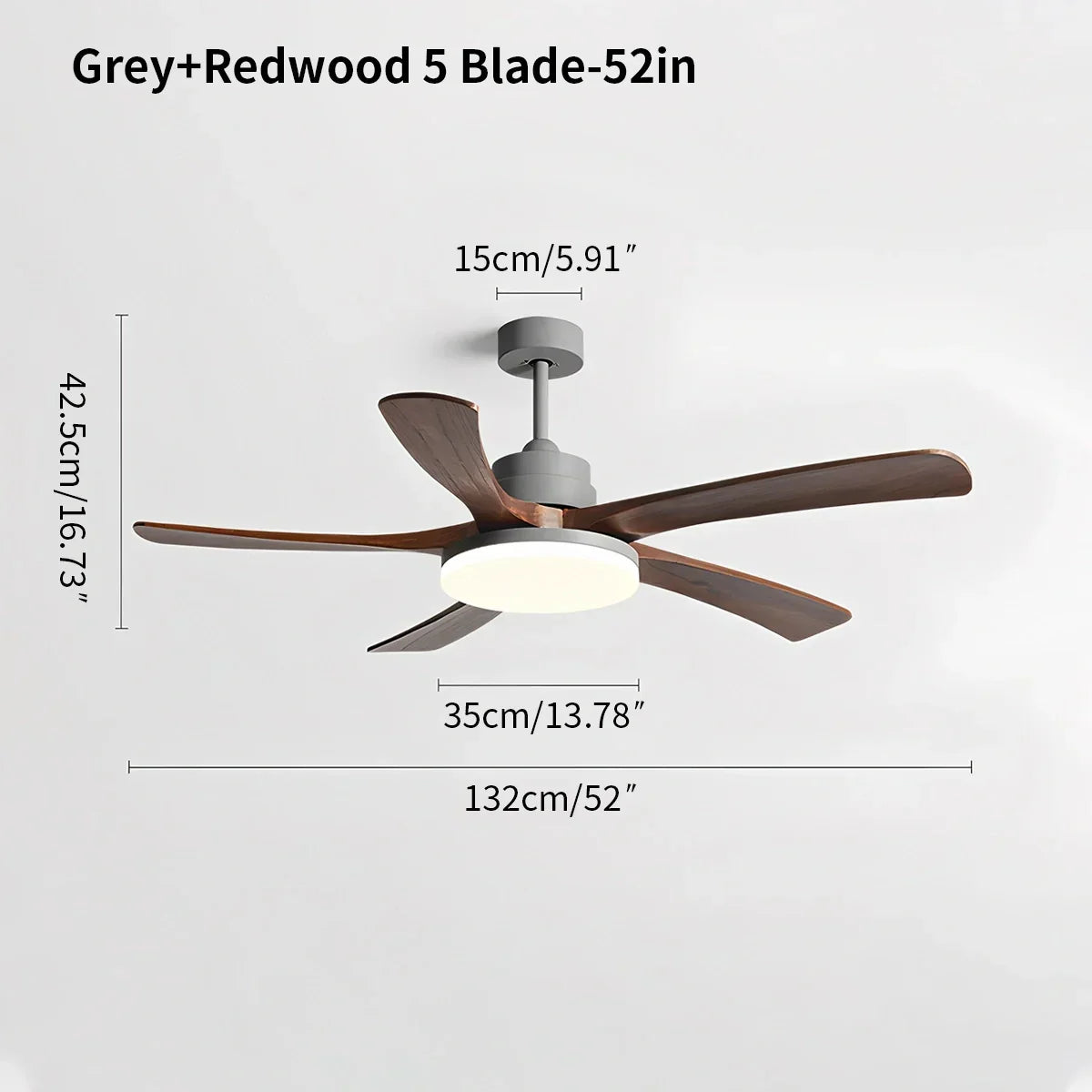 Deckenventilator mit Leuchte „High Wind“ aus Holz | Desfino
