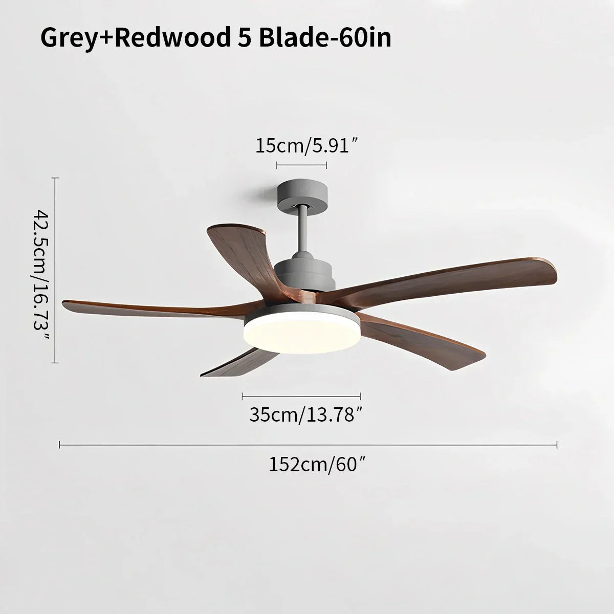 Deckenventilator mit Leuchte „High Wind“ aus Holz | Desfino
