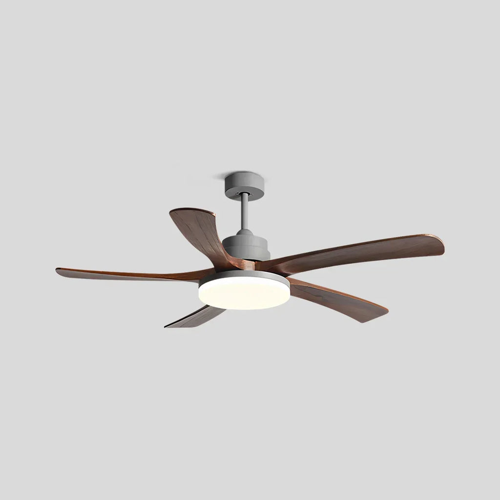 Deckenventilator mit Leuchte „High Wind“ aus Holz | Desfino