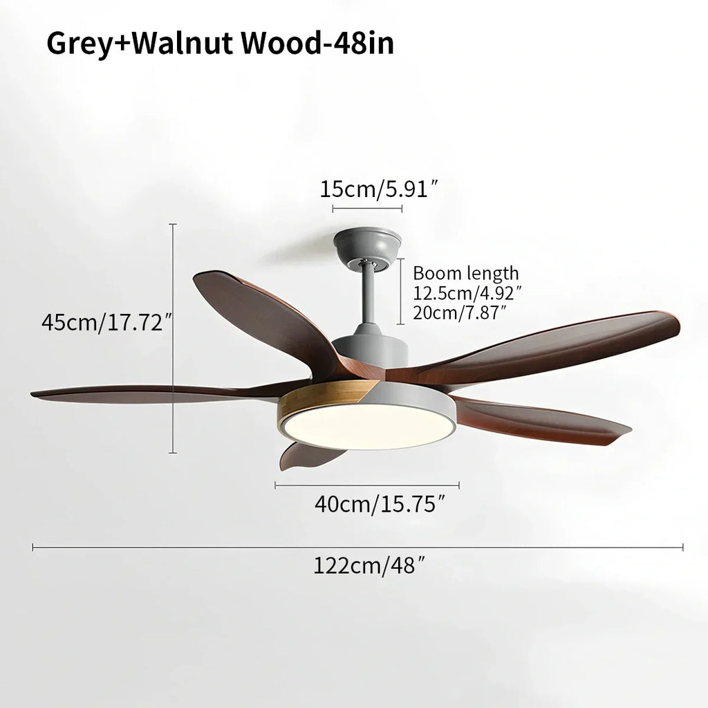 Nordic Living Room Ceiling Fan with Light | Desfino
