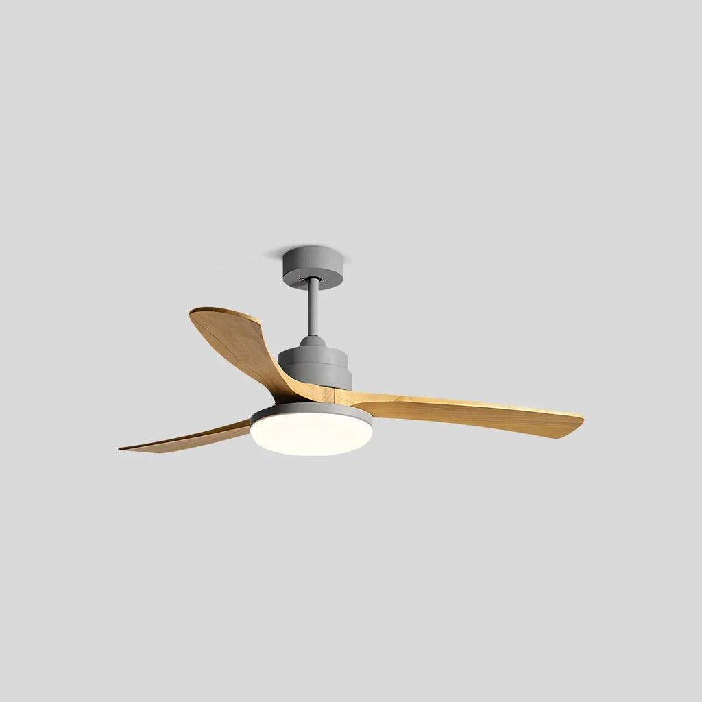 Deckenventilator mit Leuchte „High Wind“ aus Holz | Desfino