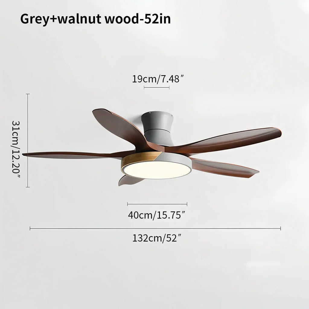 Nordic 5-Blade LED Ceiling Fan Light | Desfino