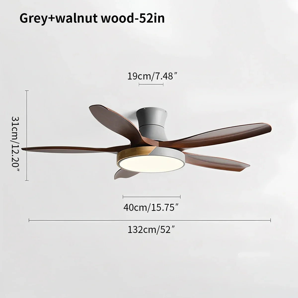 Nordic 5-Blade LED Ceiling Fan Light | Desfino