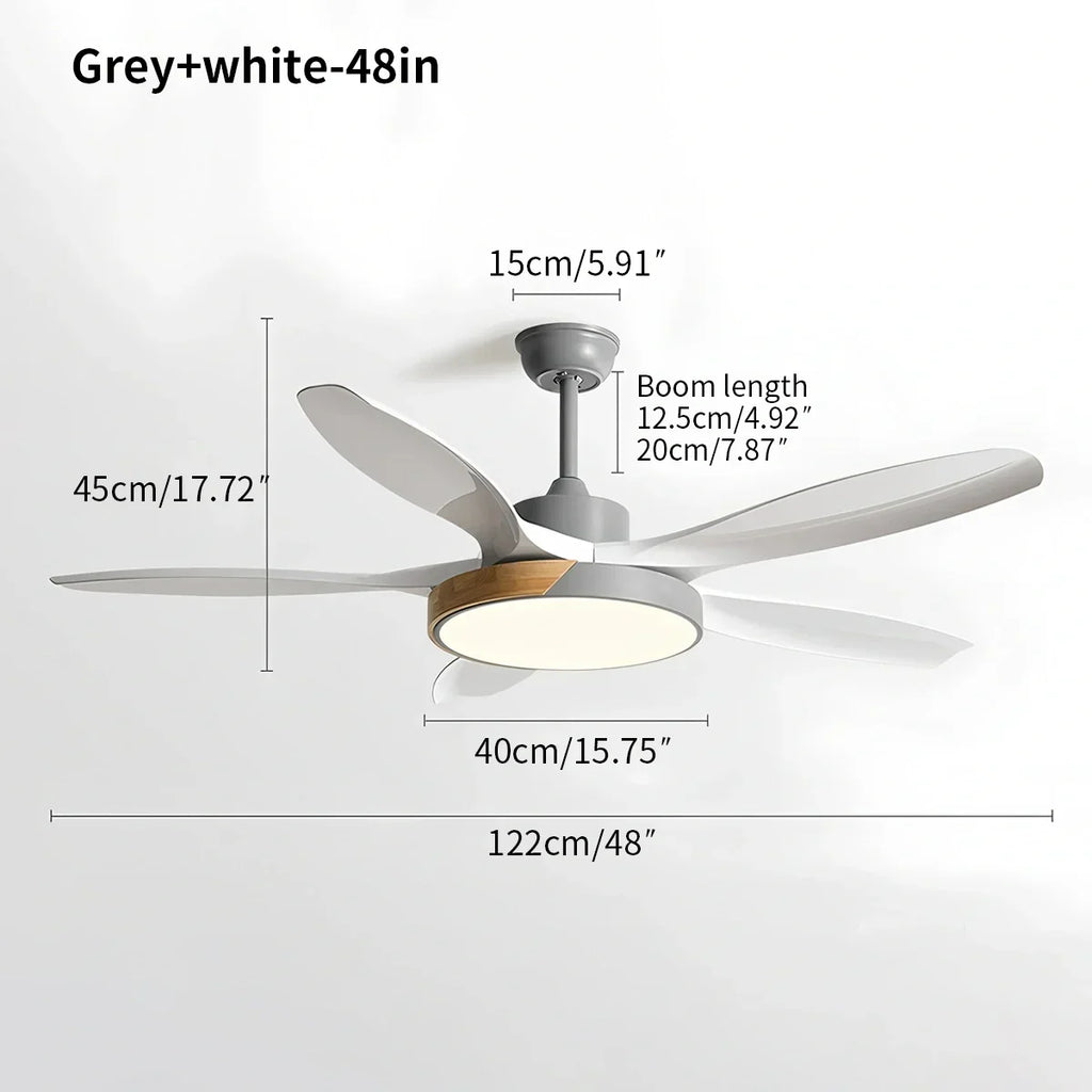 Nordic Living Room Ceiling Fan with Light | Desfino