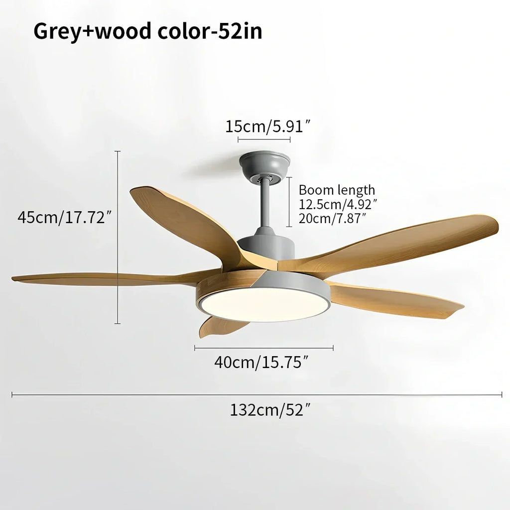 Nordic Living Room Ceiling Fan with Light | Desfino