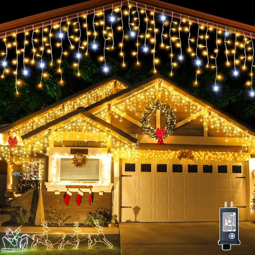LumaWeave witte led-gordijnverlichting van 4m x 0.6m — Sterrenlichtgloed - Desfino