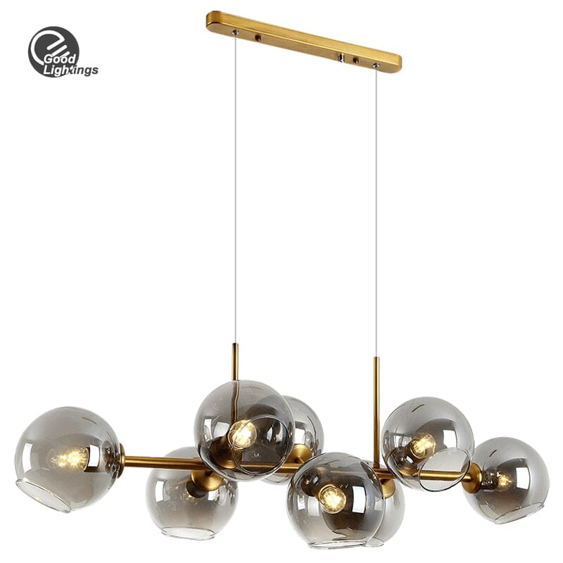 Aveline-bubbelkroonluchter — zwarte en gouden hanglamp van 56 W, 40 x 110cm - Desfino