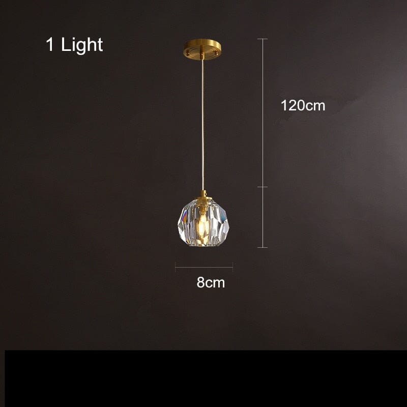 Přisazený LED lustr Luminara - křišťálové sklo, leštěná měď - Desfino