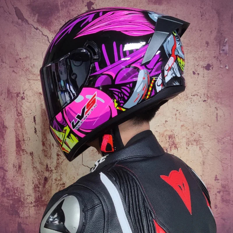 Casque de moto intégral LVS-701 — chaleur hivernale, double visière - Desfino