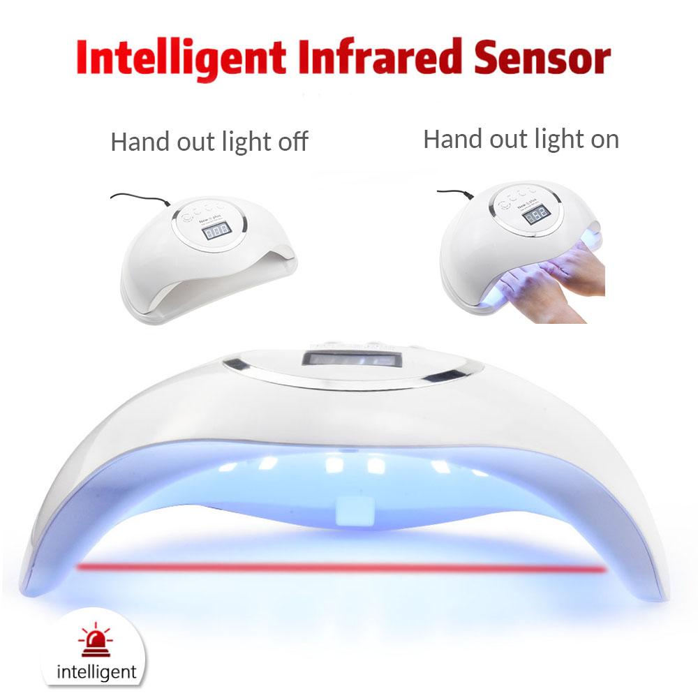 LumaPro 72-W-UV-LED-Nagellampe — LCD-Timer, Infrarotsensor, 99-s-Modus - Desfino