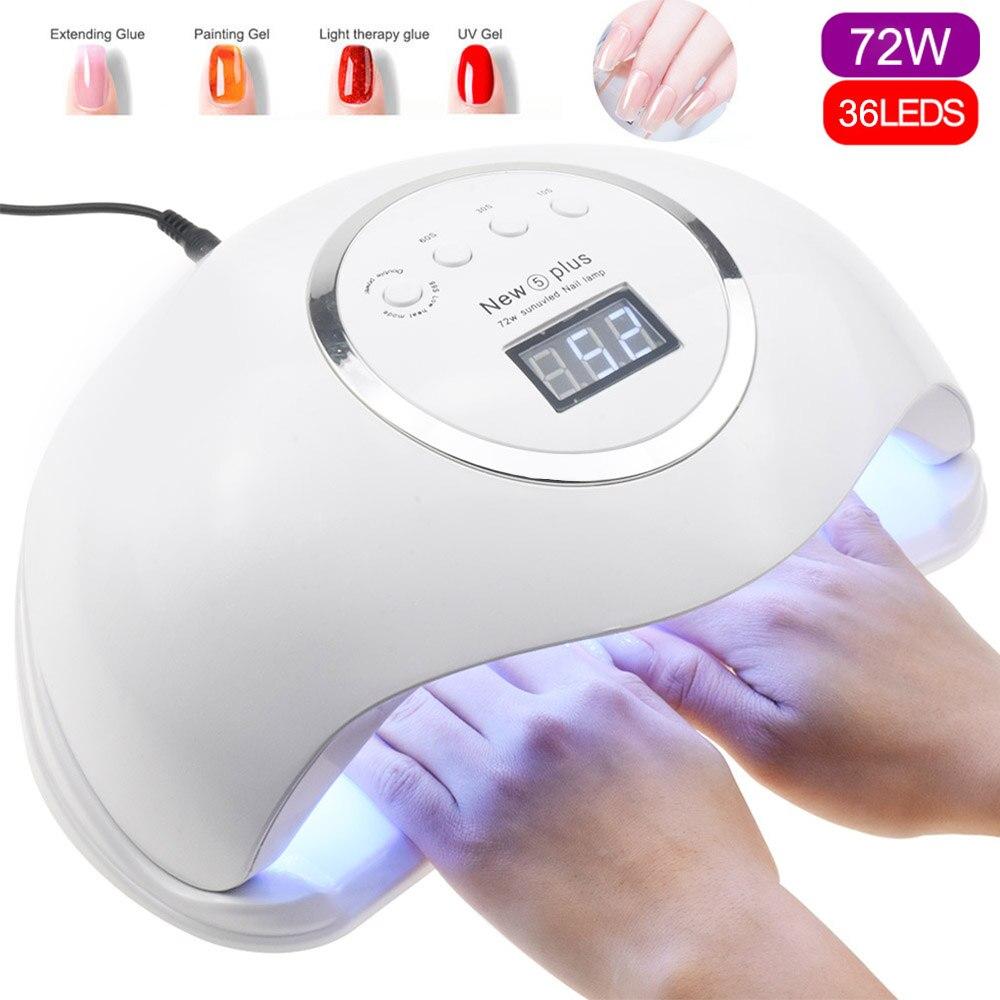 LumaPro 72-W-UV-LED-Nagellampe — LCD-Timer, Infrarotsensor, 99-s-Modus - Desfino