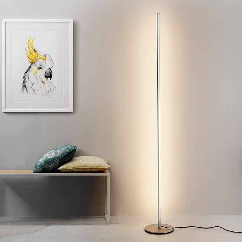 AstraLume minimalistická podlahová LED lampa ve tvaru trubice — zaoblený stojan, vestavěná LED - Desfino