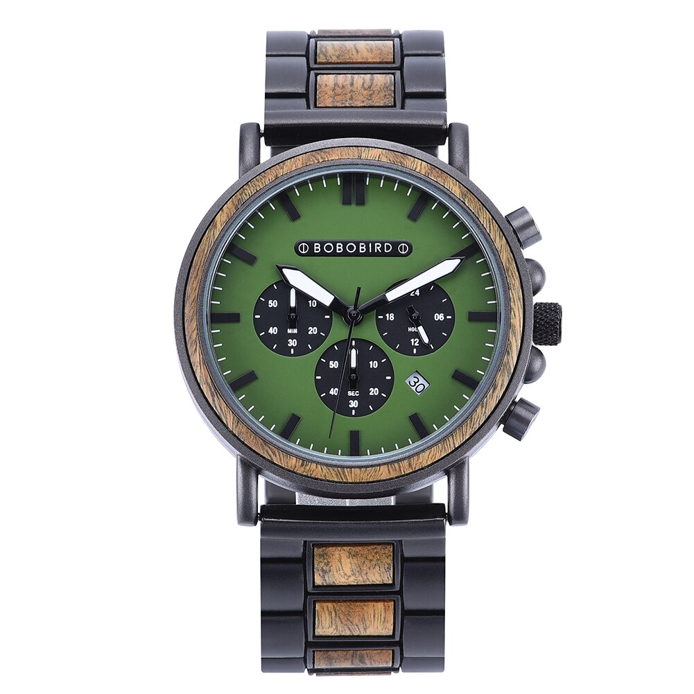 Orologio al quarzo in legno TimberLuxe — Quadrante rotondo da 44 mm, 3ATM, confezione regalo - Desfino