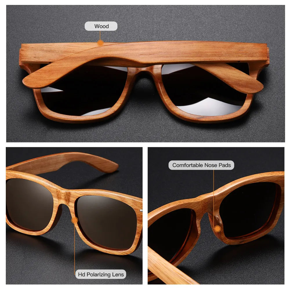 Óculos de sol de bambu polarizados UV400 Verdaro — Lentes premium - Desfino