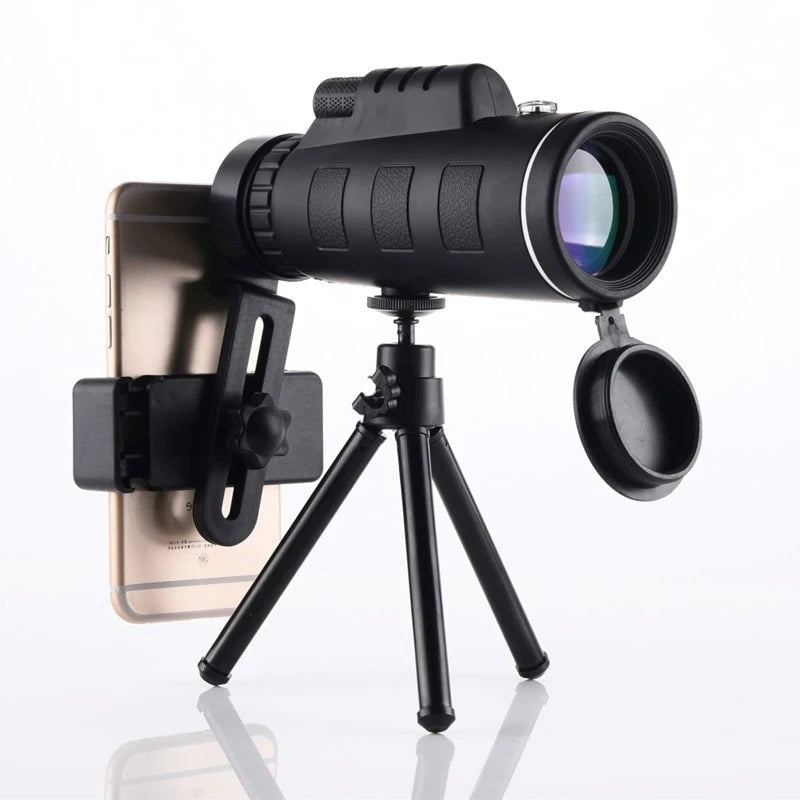 AstraView Pro 10x vanntett monokulærkikkert — telefonholder og stativ | Desfino