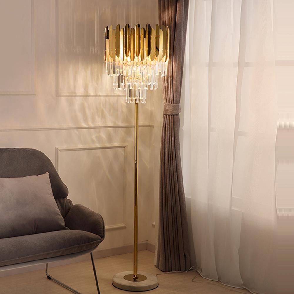 Lampe sur pied et de table LED en cristal Elyra — 3 sources lumineuses - Desfino