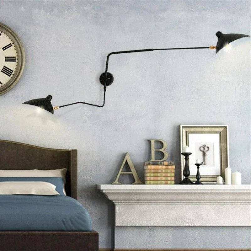 LumiArc Duo-væglampe — retningsbestemt lys i to retninger med mid-century-design - Desfino
