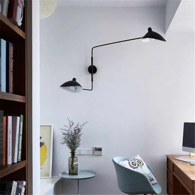 LumiArc Duo-væglampe — retningsbestemt lys i to retninger med mid-century-design - Desfino