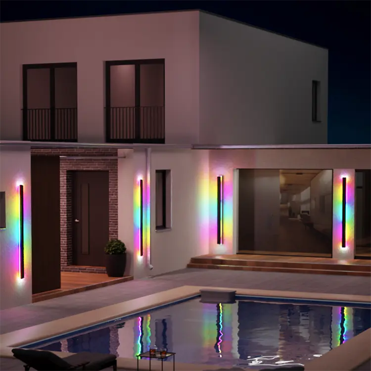 Lampada da parete impermeabile RGB LumaHaven — fascia nera, RF, 358 effetti - Desfino